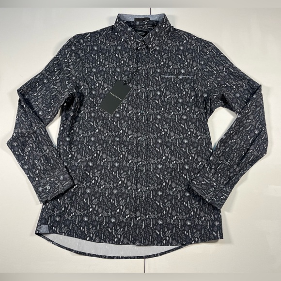 7 Diamonds Other - 7 Diamonds Men's Black and White Patterned Button-Down Shirt